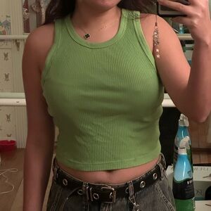 Uniqlo Lime Green Ribbed Tank Top